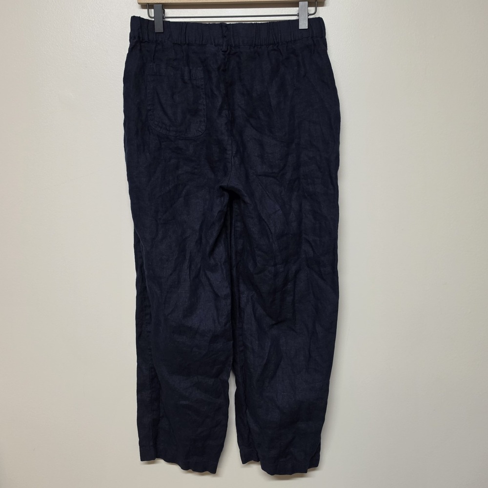 Quince 100% European Linen Pull On Tapered Ankle Pants Deep Navy - Size Small - Picture 4 of 7